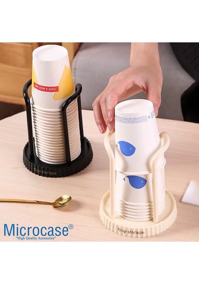 Microcase Masaüstü Kağıt Bardak Tutucu Düzenleyici - Al5308 2 Adet Bej
