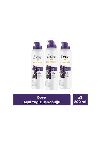 Dove Açai Yağı Duş Köpüğü 200 Ml X 3 Adet PKT.DOVE.041 Diğer