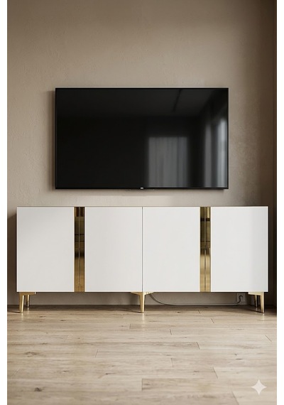 Ka1898dbg Anka Konsol Ve Tv Sehpası Safirmeşe-beyaz-gold 180cm