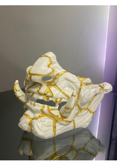 Kintsugi Oni Maskesi, Samurai Oni Mask, Samuray Maskesi, Onimask2