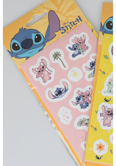 X Dekomus Lisanslı Stitch 2'li Kuşe Sticker Ve Dekomus Cep Defteri Seti Altın