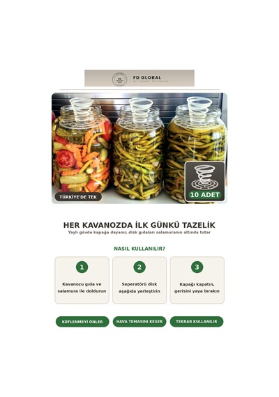 Fd Global Yaylı Plastik Seperatör Turşu, Zeytin, Peynir İçin Batırıcı Ayırıcı 10'lu Paket Şeffaf Şeffaf