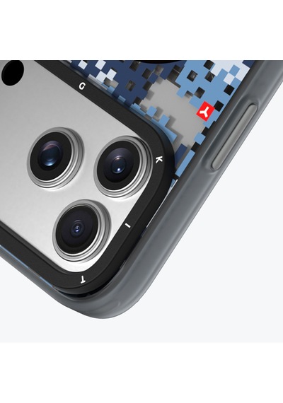 Apple Uyumlu iPhone 17 Pro Max  Kılıf M-safe Şarj Özellikli Youngkit Camouflage Sykell Serisi Kapak Mavi Mavi