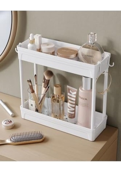 Çok Amaçlı 2 Katlı Evye Altı Düzenleyicisi Askılı Banyo Düzenleyici Dolap Içi Organizer Raf Çok Renkli