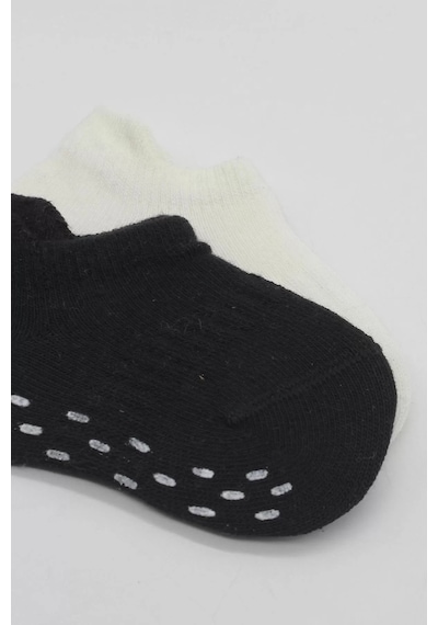 2'li Sneakers Kaymaz Basic Penye Çorap Bs20103 Siyah Ekru Renkli Çok Renkli