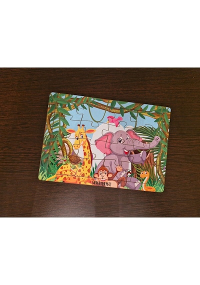 Hayvanlar Alemi 4 - 16 Parça Eğitici Öğretici Ahşap Çocuk Puzzle Yapboz Bebek Çocuk Oyuncak