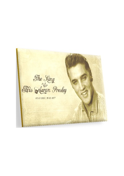 Cakasepetim Kral Elvis Aaron Presley Sepya Portre Ahşap Mdf Tablo