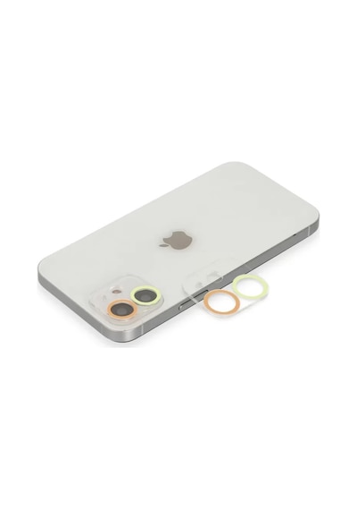 Apple Uyumlu iPhone 12 Renkli Kamera Lens Koruma Cam - Sarı-turuncu Diğer