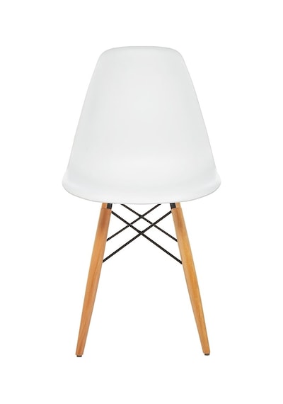 Seduna Beyaz Eames Sandalye | Natural Ahşap Ayaklı | 2 Adet-Beyaz