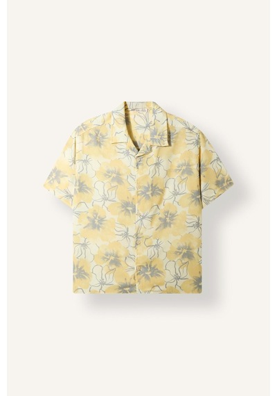DeFacto Erkek Çocuk Oversize Geniş Kalıp Polo Yaka Desenli Viskon Kısa Kollu Gömlek F5671A825HSYL273