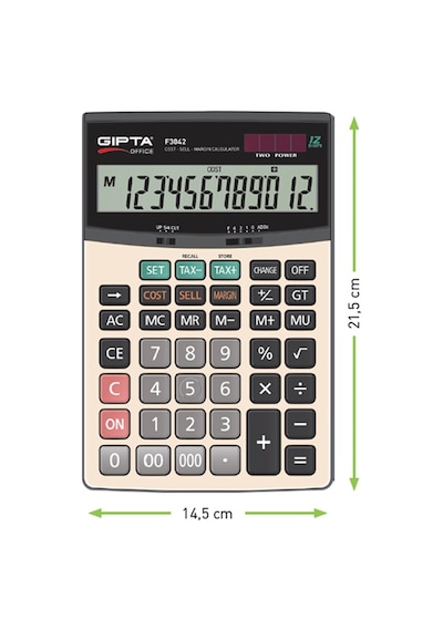 Gıpta Hesap Makinesi Masaüstü 12 Hane F3042 Çok Renkli
