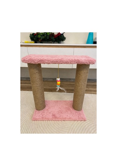 Kedi Tırmalama Direği- Kedi Oyun Alanı-peluş Kumaş Kedi Yatağı Pembe