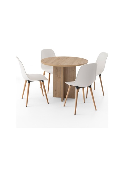 Harmony Sora Oval Masa 90x75x90 Cm Cadiz Sadece Masa - Modern Tasarım Kahverengi