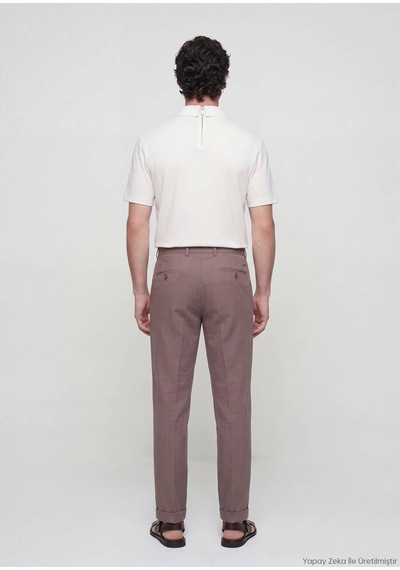 Ramsey Mürdüm Düz Dokuma Relaxed Fit Casual Pamuk Karışımlı Pantolon mürdüm damson Color