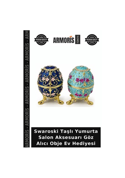 Swaroski Taşlı Yumurta Salon Aksesuarı Göz Alıcı Obje Ev Hediyesi