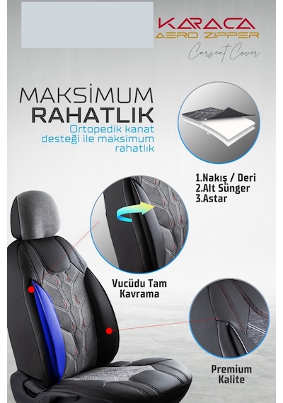 Fiat Linea Dynamic Plus Keten Oto Koltuk Kılıfı Ön Arka Set Karaca Füme Şhn