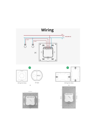 Sonoff Tx Ultimate Akıllı Dokunmatik Duvar Anahtarları T5-4c-86
