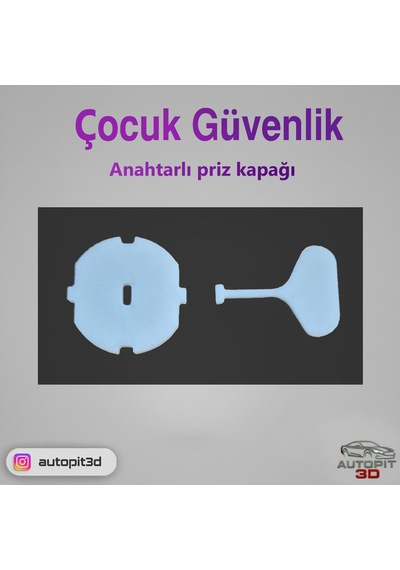 Autopit 3d Çocuk Güvenlik Anahtarlı Priz Kapağı Set 6 Kapak 2 Anahtar