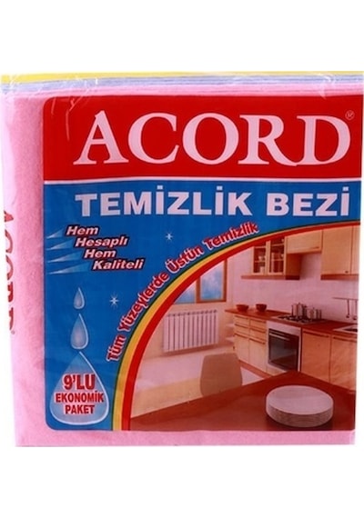 Acord 9'lu Temizlik Bezi 35 x 37 CM 1 Paket