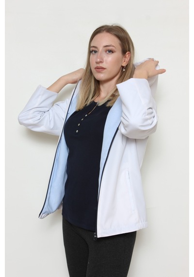 CottonCool Kadın Beyaz Yağmurluk Rüzgarlık