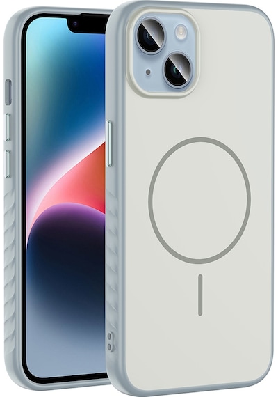 Apple Uyumlu iPhone 14 Kılıf M-safe Şarj Özellikli Zore Tea Kapak - Gold Altın