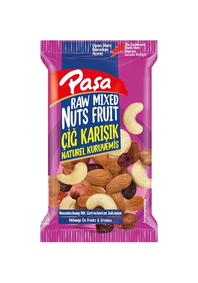 Naturel Çiğ Karışık Kuruyemiş, 24x40gr Paket, Toplam 960gr Fındık, Badem, Kuru Üzüm, Turna Yemişi, Kaju Diğer
