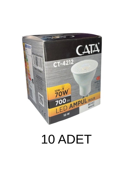 Cata Ct-4212 Led Ampul 10w Gu10 Duy Beyaz Işık - 10 Lu Paket