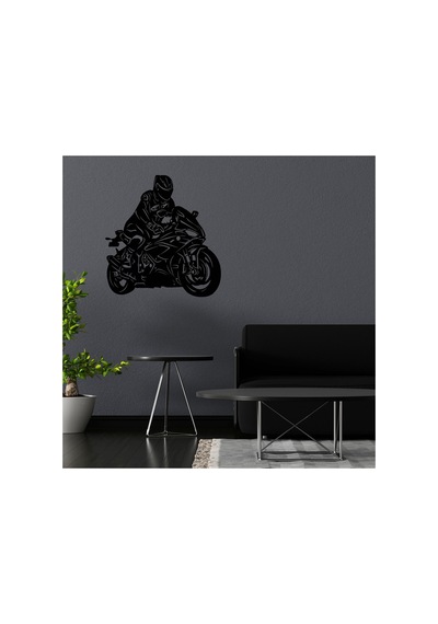 Led Işıklı İnsan Figürlü Motor Dekoratif Tablo Duvar Dekorlu Gece Lambası Kırmızı - 738273781 Kırmızı