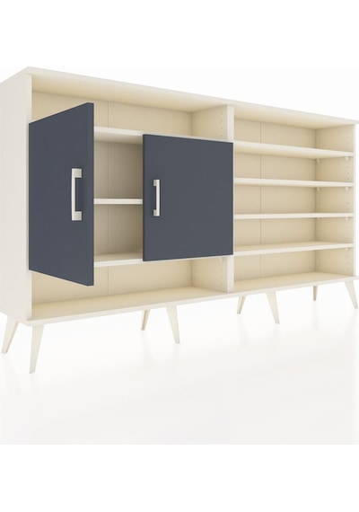 Arges Konsol 7 Raflı 2 Kapaklı 176x30x99 Aytaşı-antrasit Aytaşı-antrasit