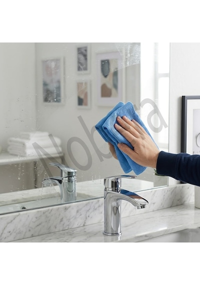 Nobera Mikrofiber Oto Cam Bezi 1 Adet 40x70 İz Bırakmayan Cam & Yüzey Temizlik Bezi Mavi
