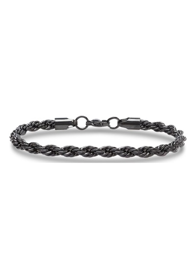 Premium Rope Halat Çelik Zincir Bileklik 6mm 3183czb2d8 - 20 Cm - Altın Renk Altın