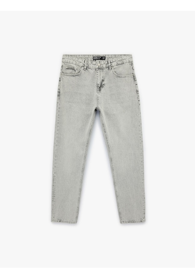 Koton Pamuklu Normal Bel Regular Fit Tapered Jean Pantolon - Joe Jean Gri 6sam40047nd Gri Koton Pamuklu Normal Bel Regular Fit Tapered Jean Pantolon - Joe Jean Gri 6sam40047nd Gri