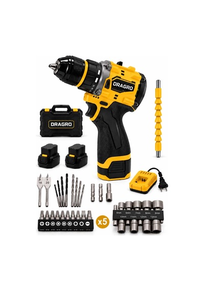 Dragro Drg-21v Kömürsüz S Darbeli Metal Şanzıman Çift Akülü Vidalama Full Setli