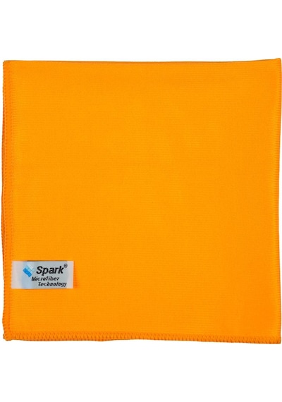 2 Adet Spark Kristal Mikrofiber Cam Silme Bezi Ve Genel Temizlik & Kurulama Bezi 40x40 Cm Turuncu