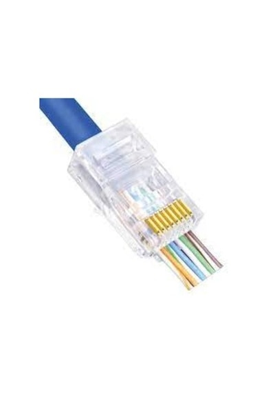 Ez Rj45 Cat5- Cat6 Yeni Nesil Delikli Konnektör 100 Lü Paket
