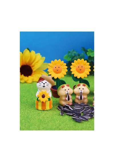 Ayçiçekli Kedi Mini Figür