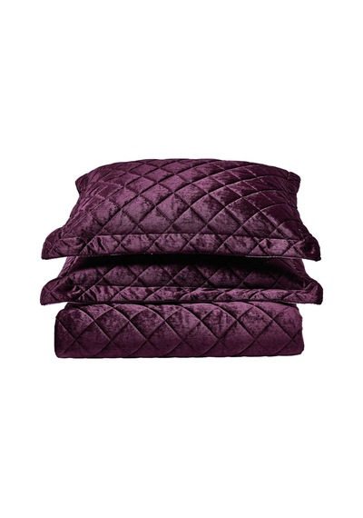 Doqu Home Luxury Imperial Çift Kişilik Kabartma Dokulu Yatak Örtüsü - Mürdüm Mor