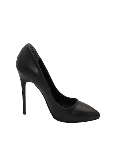 Celira Siyah Cilt Topuklu 10 Cm Kadın Stiletto Ayakkabı Siyah