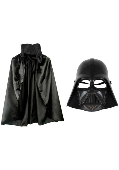 Çocuk - 947 - Boy Yıldız Savaşları Star Wars Darth Vadet Maskesi Ve 90 Cm Pelerin - Edntrend - Seti Siyah