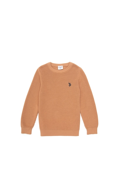 U.S. Polo Assn. Kız Çocuk Camel Bisiklet Yaka Basic Kazak 50293601-VR015
