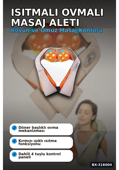 Isıtmalı Aleti Boyun Sırt Bel Omuz Yoğurmalı Cihazı Araç Ev Tipi Bx-316004