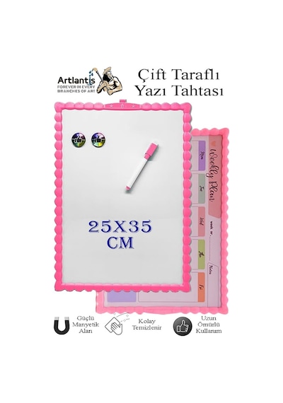 Manyetik Çift Taraflı Yazı Tahtası Renkli 25x35 Cm 1 Adet Çocuklar İçin Silinebilir Mıknatıslı Yazı Tahtası Plastik Pembe Manyetik Çift Taraflı Yazı Tahtası Renkli 25x35 Cm 1 Adet Çocuklar İçin Silinebilir Mıknatıslı Yazı Tahtası Plastik Pembe