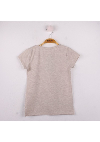Toontoy Kids Toontoy Kız Çocuk T-shirt Yıldız Baskı Bej