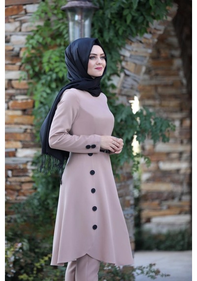 İbrahim Burak Etiler Collection Pileli Takım Elbise Mc0035 Pudra