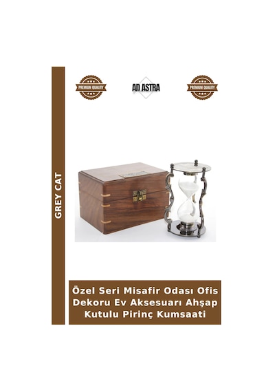 Özel Seri Misafir Odası Ofis Dekoru Ev Aksesuarı Ahşap Kutulu Pirinç Kumsaati Çok Renkli