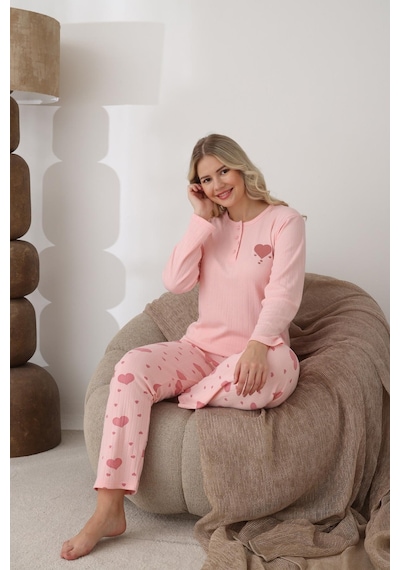 Boyraz Lindros Kadın Pamuk'lu Düğme Yaka Raporlu İnterlok Kışlık Pijama Takımı 0112 - 1 Adet Pembe Boyraz Lindros Kadın Pamuk'lu Düğme Yaka Raporlu İnterlok Kışlık Pijama Takımı 0112 - 1 Adet Pembe
