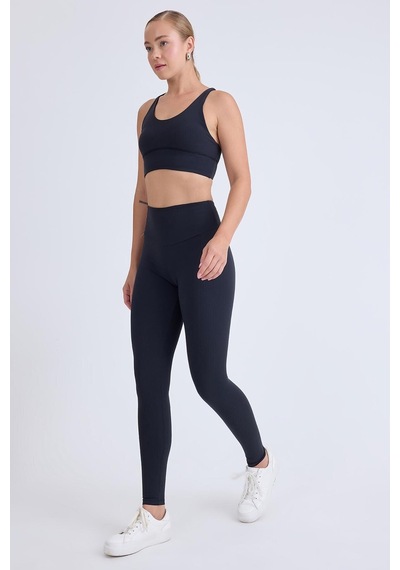 Vitrin Beli Lastikli Spor Tayt SiYAH