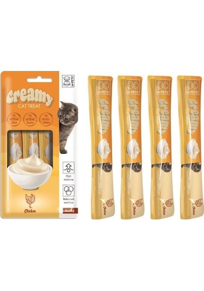 M-Pets Creamy Tavuklu Yetişkin Kedi Ödülü 4 x 15 G