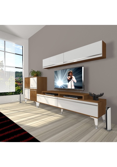 Decoraktiv Ekoflex 6y Mdf Silver Tv Ünitesi Tv Sehpası - Ceviz Beyaz Ahşap - Beyaz Decoraktiv Ekoflex 6y Mdf Silver Tv Ünitesi Tv Sehpası - Ceviz Beyaz Ahşap - Beyaz