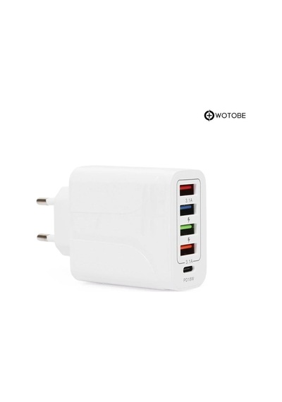 Apple Uyumlu 4 Usb 1 Type c iPhone iPad Samsung Huawei Oppo Xiaomi 48w Hızlı Şarj Başlığı